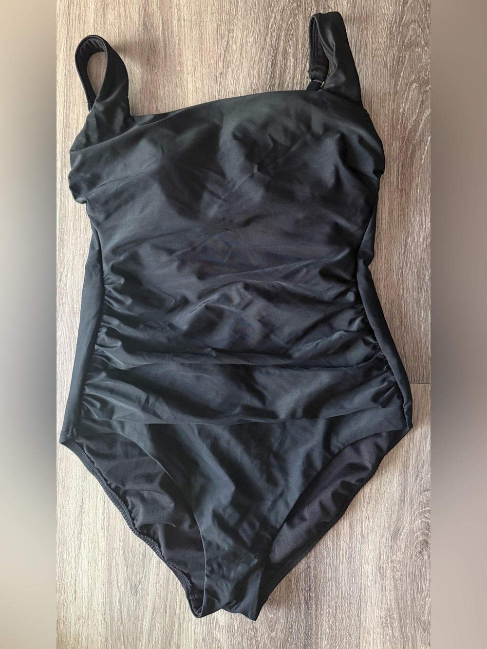 Women's Shirred Tummy Control Square Neck Full Coverage One Piece Swimsuit
